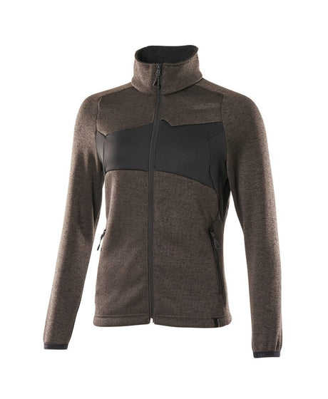 Gebreide trui met rits Accelerate Dames 18155 - 1809 - donkerantraciet/zwart