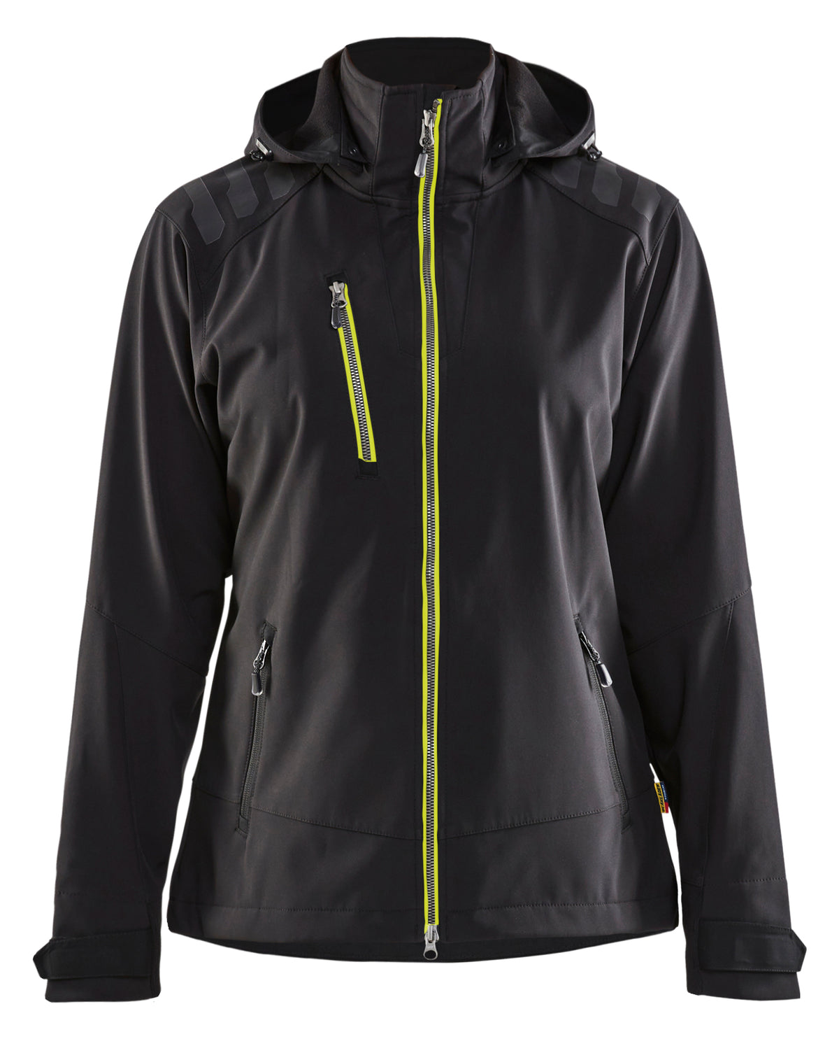 Softshell jack Dames 4719 - Zwart/High Vis Geel