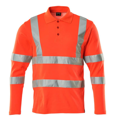 Poloshirt lange mouwen 18283 - 222 - hi-vis rood
