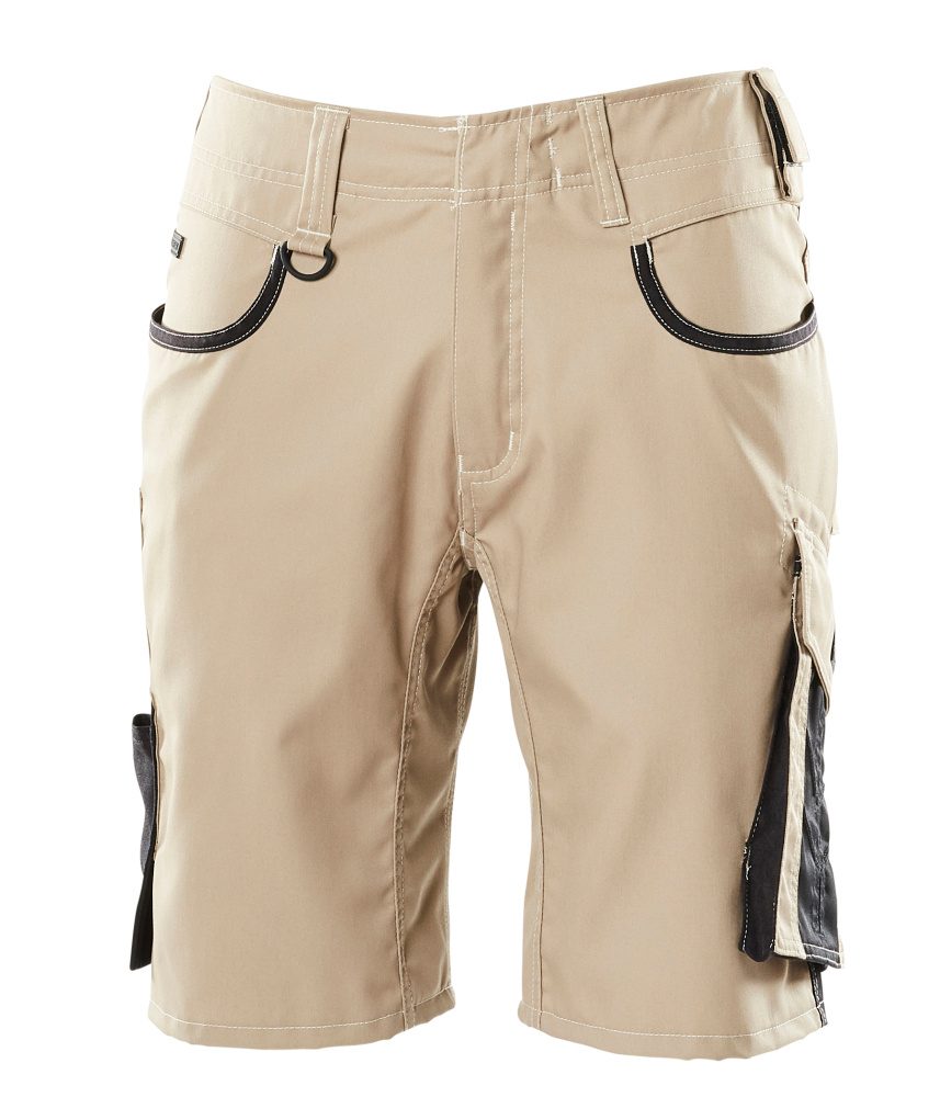 Korte werkbroek Unique 18349 - 5509 - lichtkhaki/zwart