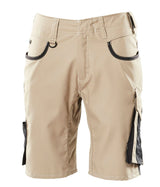 Korte werkbroek Unique 18349 - 5509 - lichtkhaki/zwart