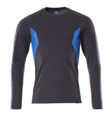 T-shirt lange mouwen 18381 - 01091 - donkermarine/helder blauw