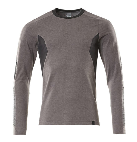 T-shirt lange mouwen 18381 - 1809 - donkerantraciet/zwart