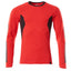 T-shirt lange mouwen 18381 - 20209 - signaalrood/zwart