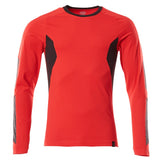 T-shirt lange mouwen 18381 - 20209 - signaalrood/zwart