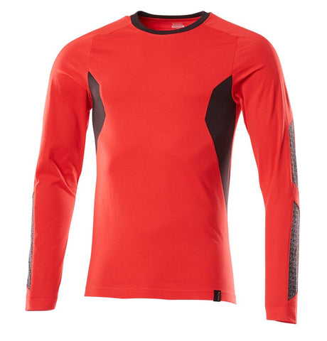 T-shirt lange mouwen 18381 - 20209 - signaalrood/zwart