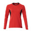 T-shirt lange mouwen Dames 18391 - 20209 - signaalrood/zwart
