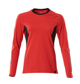 T-shirt lange mouwen Dames 18391 - 20209 - signaalrood/zwart