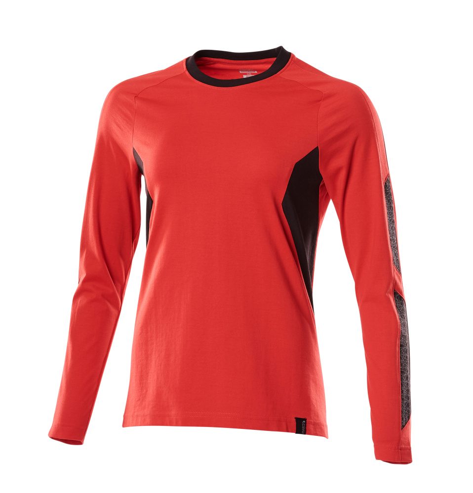 T-shirt lange mouwen Dames 18391 - 20209 - signaalrood/zwart