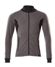 Sweatshirt met rits 18484 - 1809 - donkerantraciet/zwart