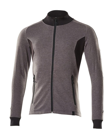 Sweatshirt met rits 18484 - 1809 - donkerantraciet/zwart