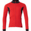 Sweatshirt met rits 18484 - 20209 - signaalrood/zwart