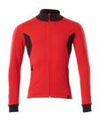 Sweatshirt met rits 18484 - 20209 - signaalrood/zwart