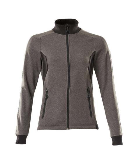 Sweatshirt met rits Dames 18494 - 1809 - donkerantraciet/zwart