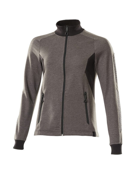 Sweatshirt met rits Dames 18494 - 1809 - donkerantraciet/zwart