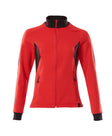 Sweatshirt met rits Dames 18494 - 20209 - signaalrood/zwart