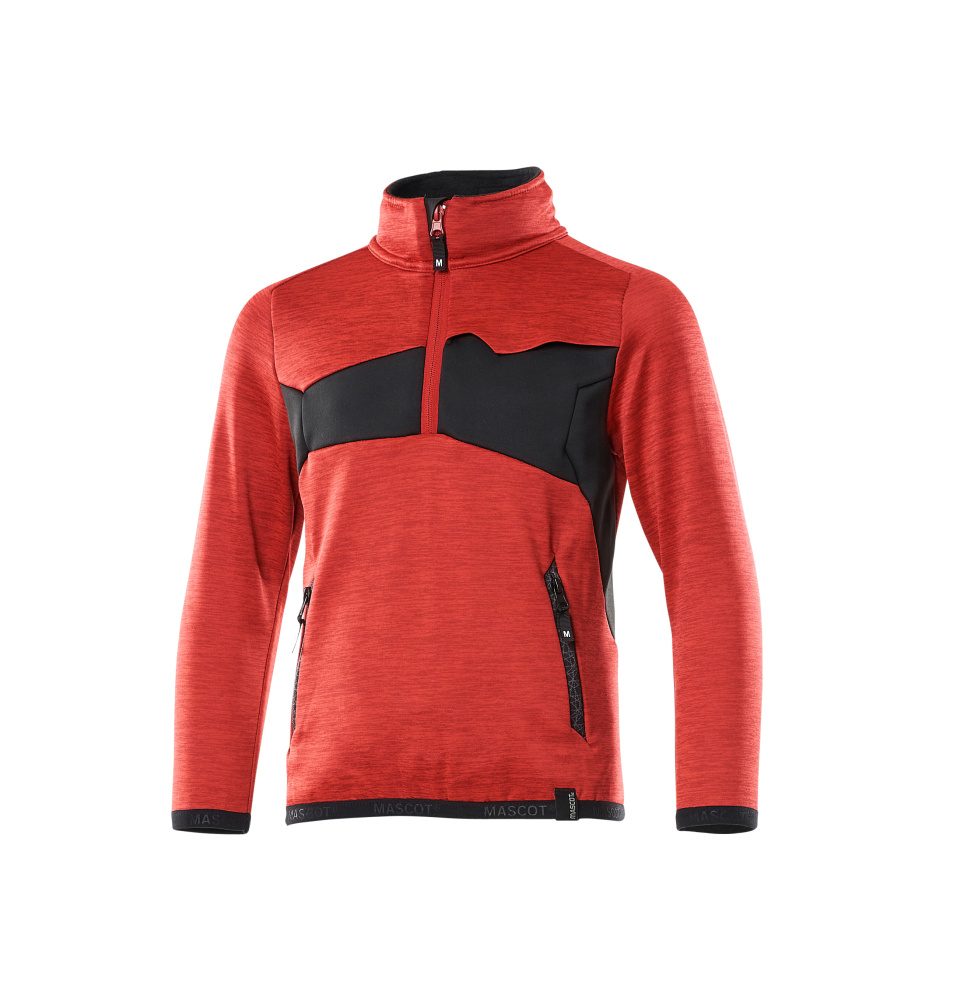Fleecetrui Kinder 18903 - 20209 - signaalrood/zwart