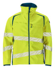 Softshell jas 19002 - 1744 - hi-vis geel/donkerpetrol