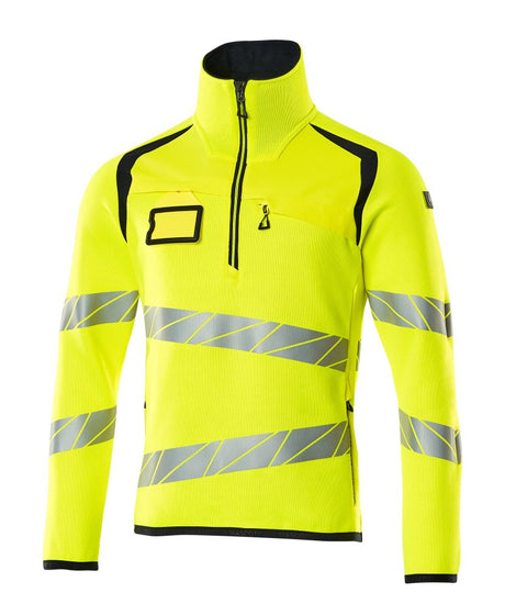 Gebreide trui 19005 - 17010 - hi-vis geel/donkermarine