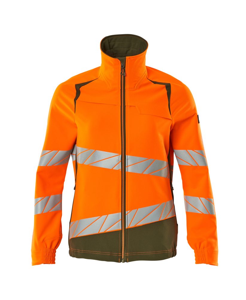 Shell jas Dames 19008 - 1433 - hi-vis oranje/mosgroen