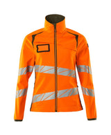 Softshell jas Dames 19012 - 1433 - hi-vis oranje/mosgroen