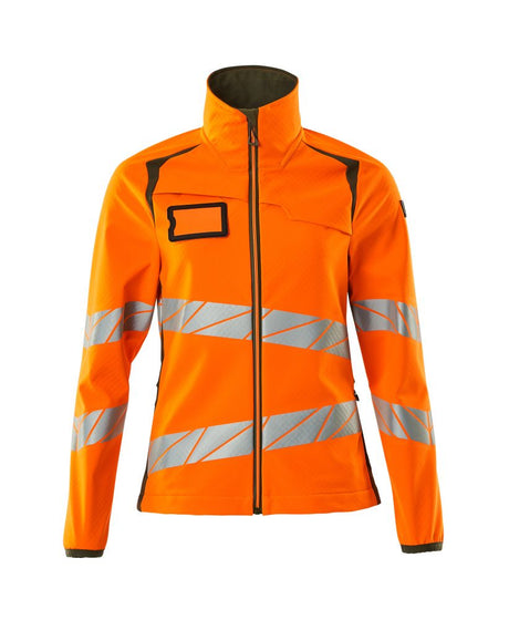 Softshell jas Dames 19012 - 1433 - hi-vis oranje/mosgroen