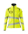Softshell jas Dames 19012 - 17010 - hi-vis geel/donkermarine
