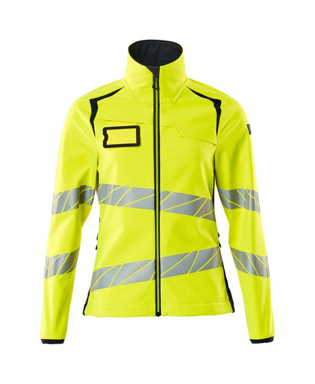 Softshell jas Dames 19012 - 17010 - hi-vis geel/donkermarine