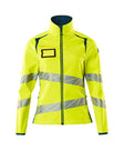 Softshell jas Dames 19012 - 1744 - hi-vis geel/donkerpetrol