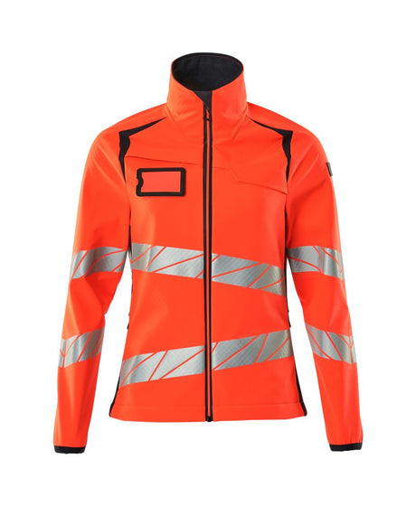 Softshell jas Dames 19012 - 22210 - hi-vis rood/donkermarine