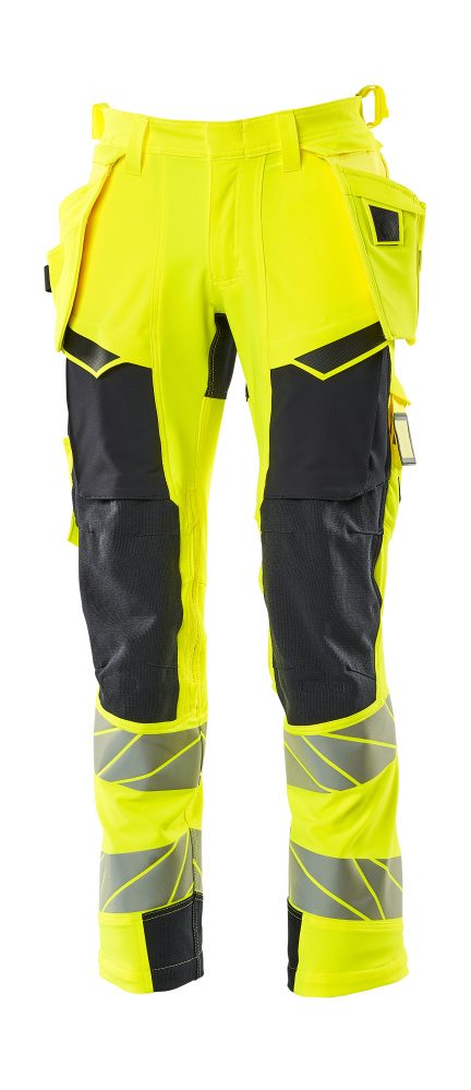 Broek met spijkerzakken 19031 - 17010 - hi-vis geel/donkermarine