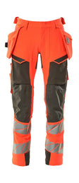 Broek met spijkerzakken 19031 - 22218 - hi-vis rood/donkerantraciet