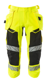 Driekwart broek met spijkerzakken 19049 - 1709 - hi-vis geel/zwart