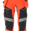 Driekwart broek met spijkerzakken 19049 - 22210 - hi-vis rood/donkermarine
