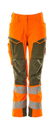 Broek met kniezakken Dames 19078 - 1433 - hi-vis oranje/mosgroen