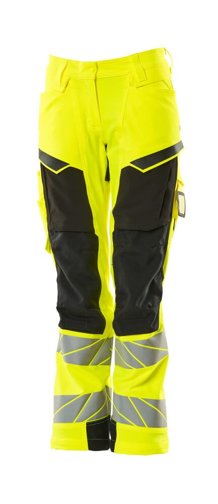 Broek met kniezakken Dames 19078 - 1709 - hi-vis geel/zwart