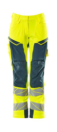 Broek met kniezakken Dames 19078 - 1744 - hi-vis geel/donkerpetrol