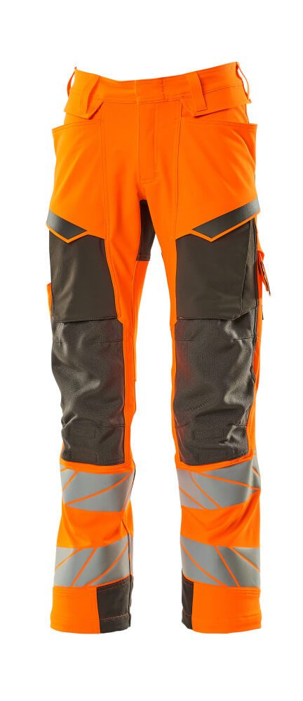 Broek met kniezakken 19079 - 1418 - hi-vis oranje/donkerantraciet