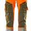 Broek met kniezakken 19079 - 1433 - hi-vis oranje/mosgroen