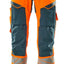 Broek met kniezakken 19079 - 1444 - hi-vis oranje/donkerpetrol