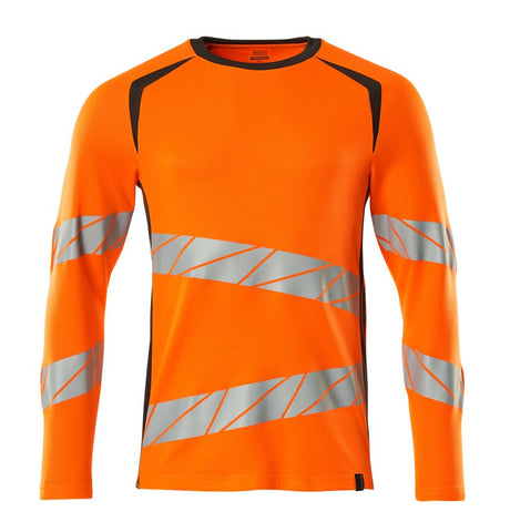 T-shirt lange mouwen 19081 - 1418 - hi-vis oranje/donkerantraciet