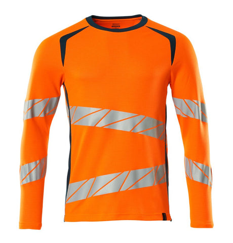 T-shirt lange mouwen 19081 - 1444 - hi-vis oranje/donkerpetrol