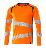 T-shirt lange mouwen 19081 - 1444 - hi-vis oranje/donkerpetrol