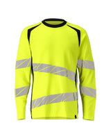 T-shirt lange mouwen 19081 - 17010 - hi-vis geel/donkermarine