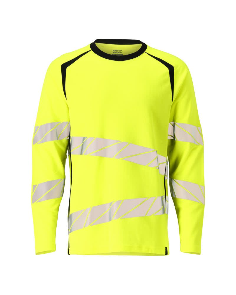 T-shirt lange mouwen 19081 - 1709 - hi-vis geel/zwart