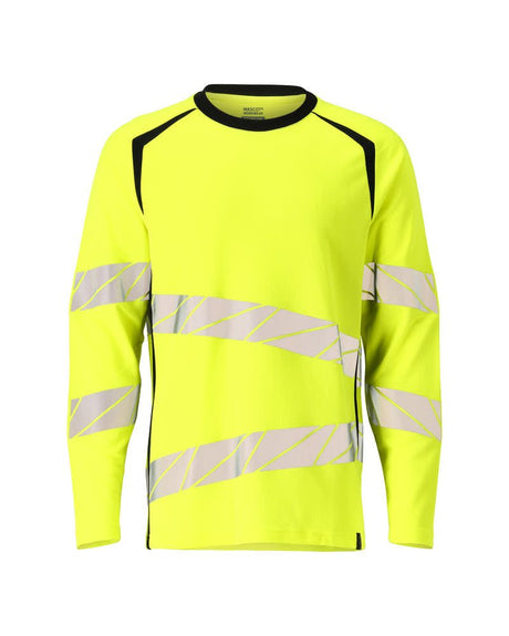 T-shirt lange mouwen 19081 - 1709 - hi-vis geel/zwart