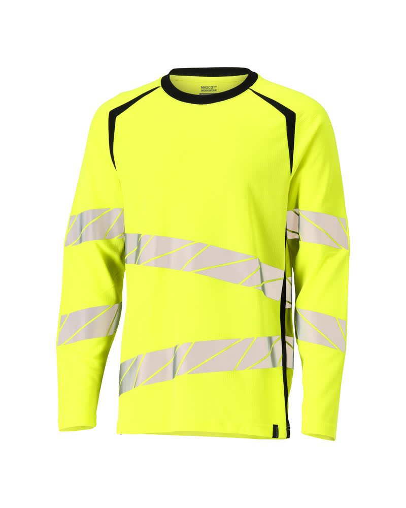 T-shirt lange mouwen 19081 - 1709 - hi-vis geel/zwart