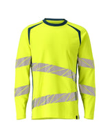 T-shirt lange mouwen 19081 - 1744 - hi-vis geel/donkerpetrol