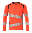 T-shirt lange mouwen 19081 - 22210 - hi-vis rood/donkermarine