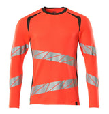 T-shirt lange mouwen 19081 - 22218 - hi-vis rood/donkerantraciet